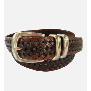 Fossil Men's Brown Braided Leather Belt Casual Dress Size 36